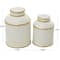 White Ceramic Contemporary Decorative Jar Set